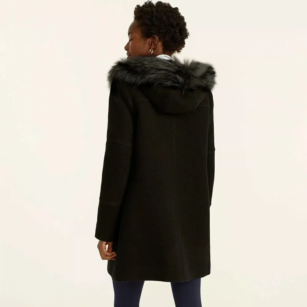 J. Crew Chateau Parka in Italian Stadium-Cloth Black 2 - Picture 4 of 12